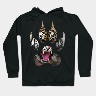 Angry Tiger Face Claw Hoodie